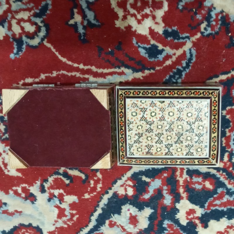 جعبه سکه ای خاتم کاری لولا دار