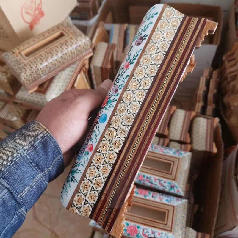 جادستمال کاغذی خاتم با نقاشی مینیاتوری گلمرغ