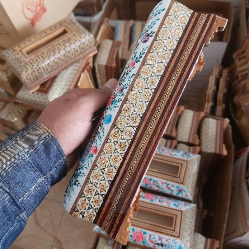 جادستمال کاغذی خاتم با نقاشی مینیاتوری گلمرغی