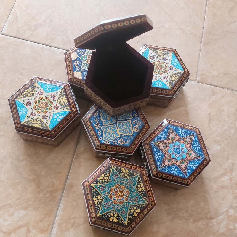 جعبه جواهرات تمام خاتم تذهیب
