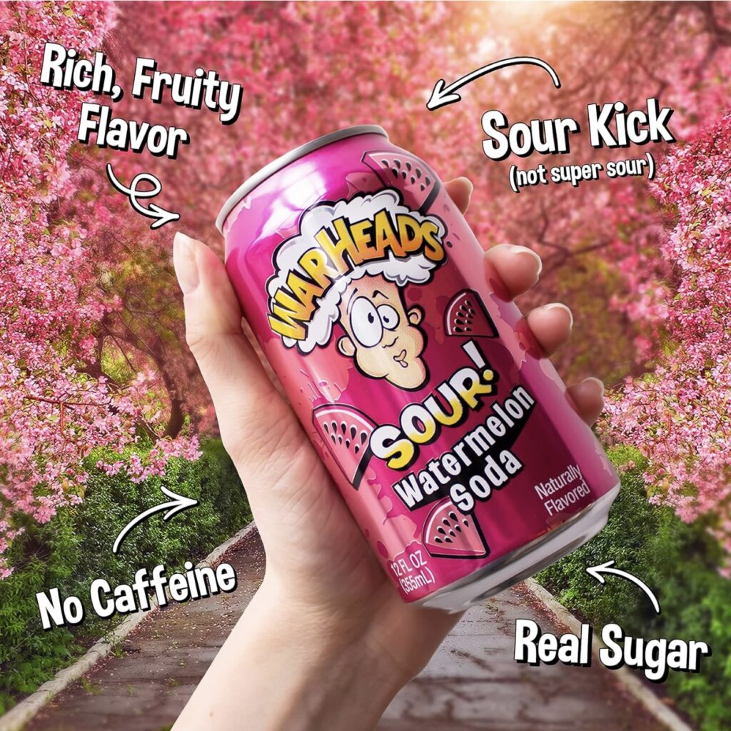 نوشیدنی ترش برند WARHEADS SOUR با طعم هندونه ۳۵۵ml