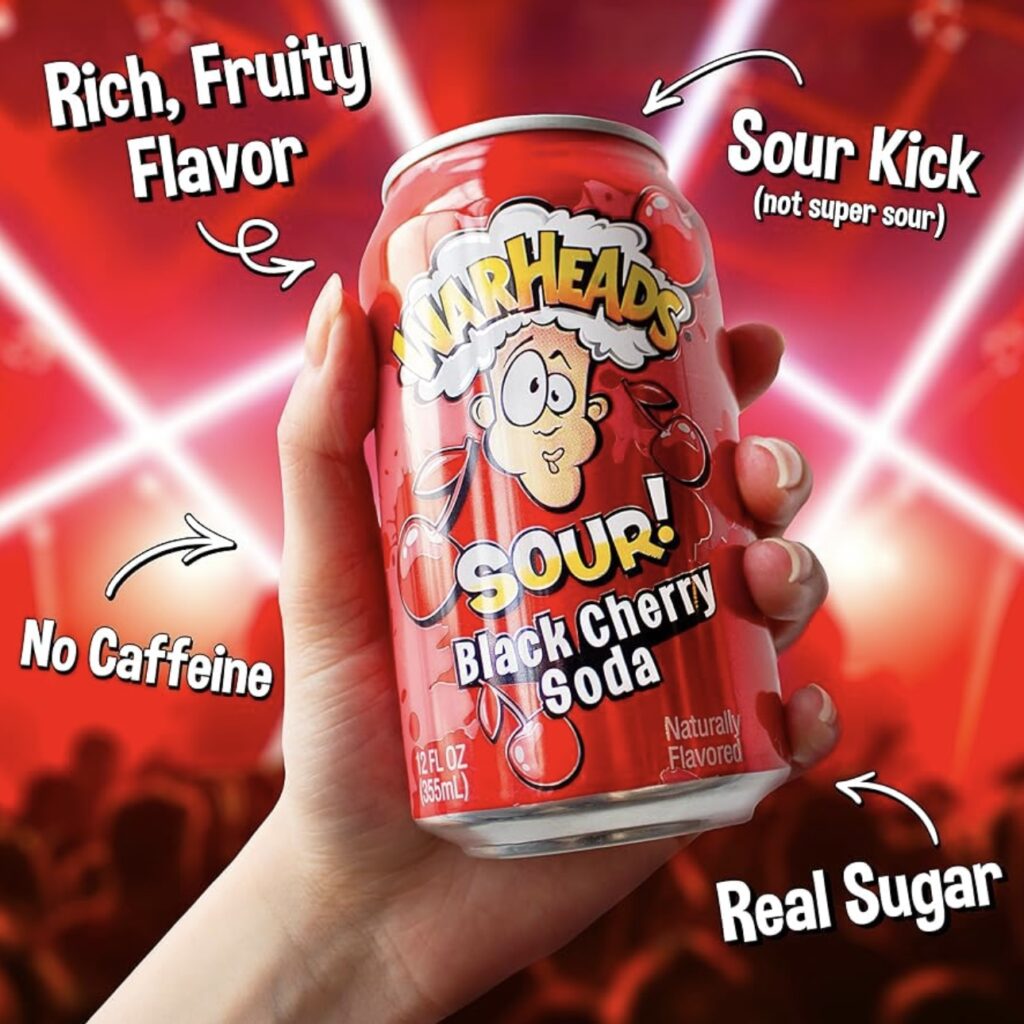 نوشیدنی ترش برند WARHEADS SOUR با طعم البالو ۳۵۵ml