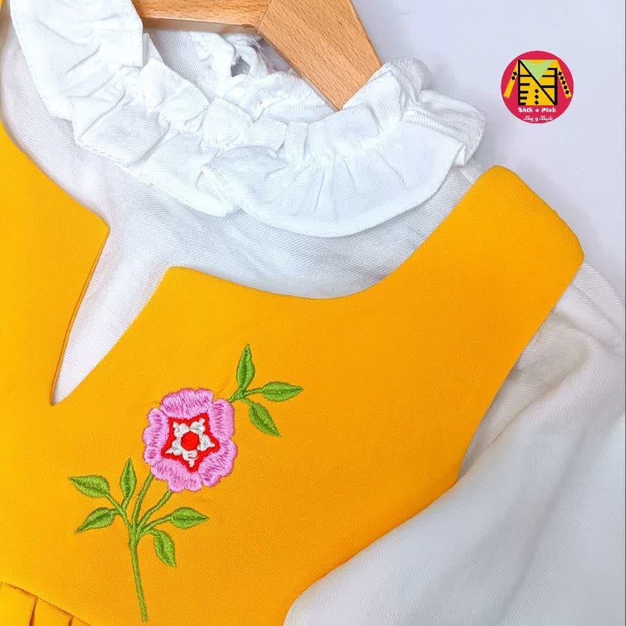 شومیز نخ پنبه و سارافون گلدوزی شده مازراتی دخترانه