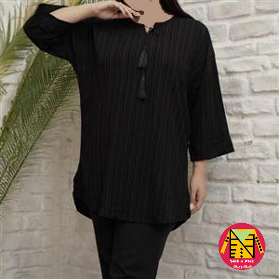 تونیک کراش خطی مشکی زنانه