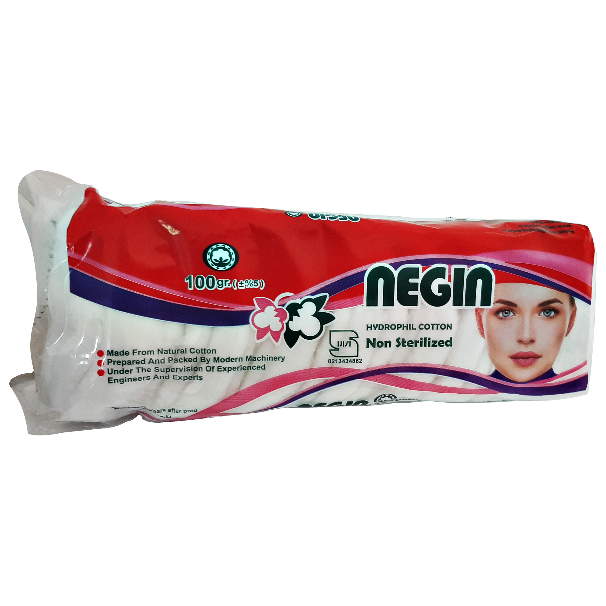 پنبه 100 گرمی نگین کارتن