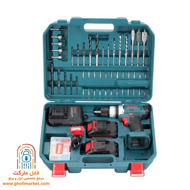 دریل شارژی چکشی 20 ولت رونیکس مدل RS-8619