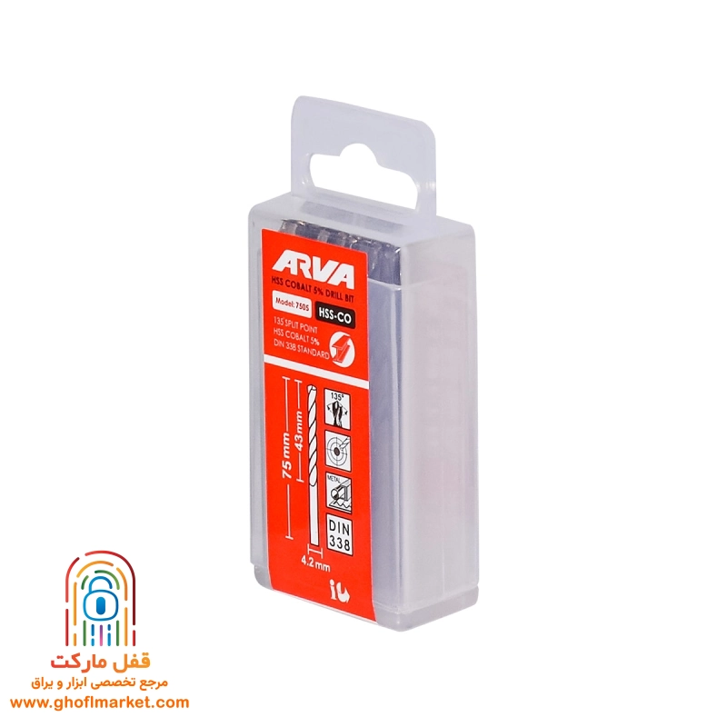 مته کبالت 5 درصد HSS سایز 4.2 آروا مدل 7505
