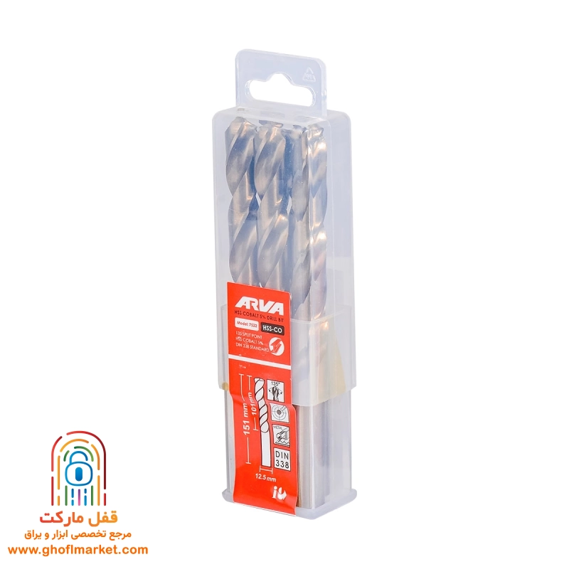 مته کبالت 5 درصد HSS سایز 12.5 آروا مدل 7522