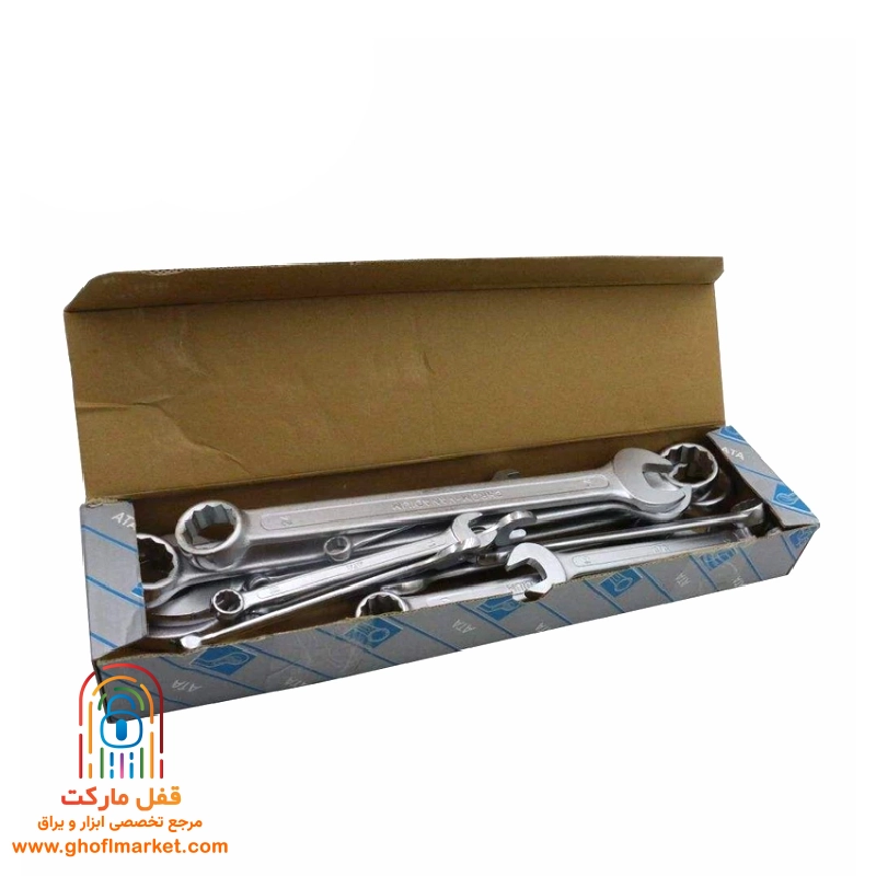 مجموعه ۲۲ عددی آچار یکسر تخت و یکسر رینگی آتا