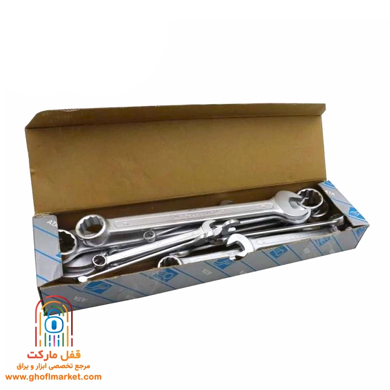 مجموعه ۱۲ عددی آچار یکسر تخت و یکسر رینگی آتا