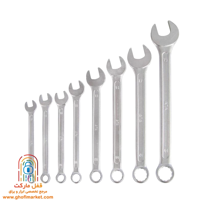 مجموعه ۸ عددی آچار یکسر تخت و یکسر رینگی آتا