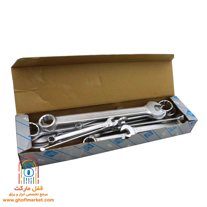مجموعه ۱۶ عددی آچار یکسر تخت و یکسر رینگی آتا