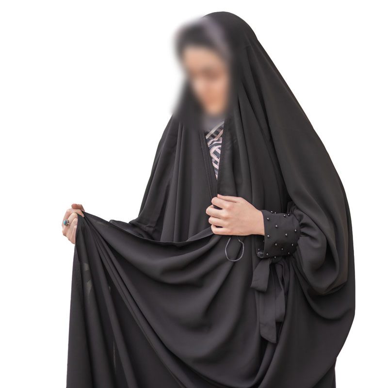 چادر مشکی مدل ترنم طرح مروارید