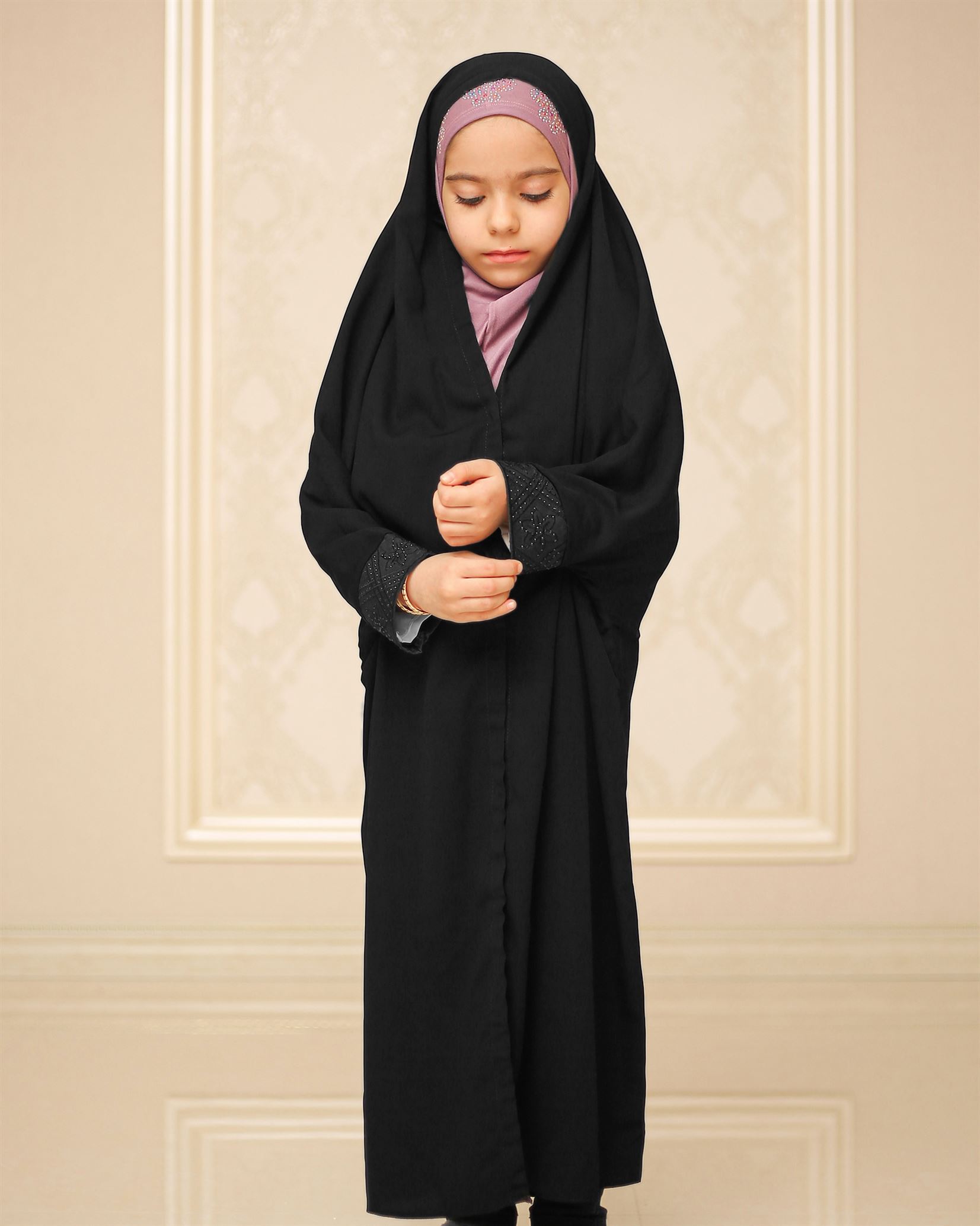 چادر مشکی دخترانه مدل ترنم