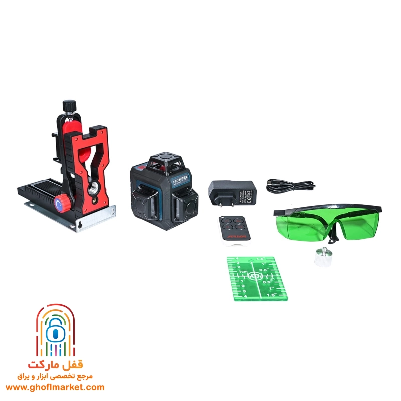 تراز لیزری 3D نور سبز آروا مدل 4682