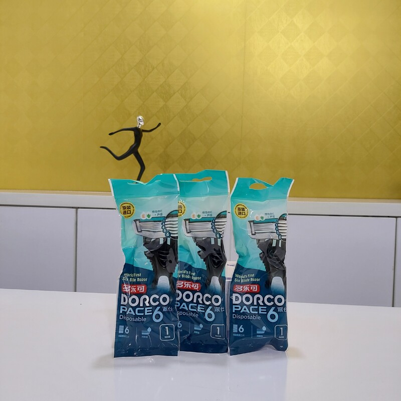 ژیلت دورکو DORCO بسته تک عددی 6 تیغ صابون دار اصل کره ای