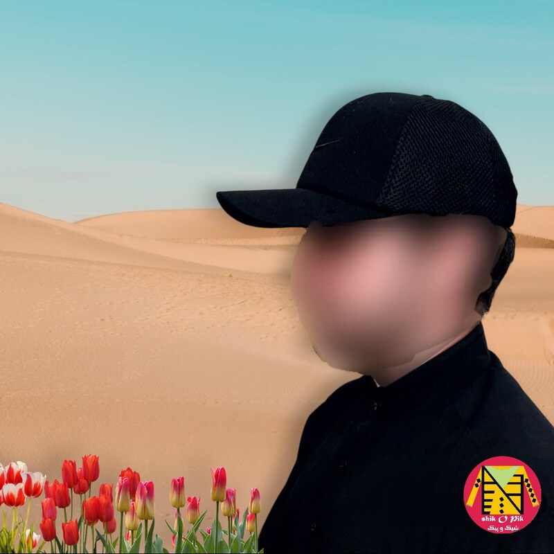 کلاه کتان نقاب دار نیم توری مشکی خنک گلدوزی مارک NIKE