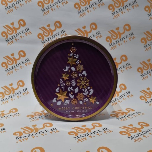 بیسکوییت کوکی کره ای 340 گرمی بسته بندی فلزی طرح درخت کریسمس