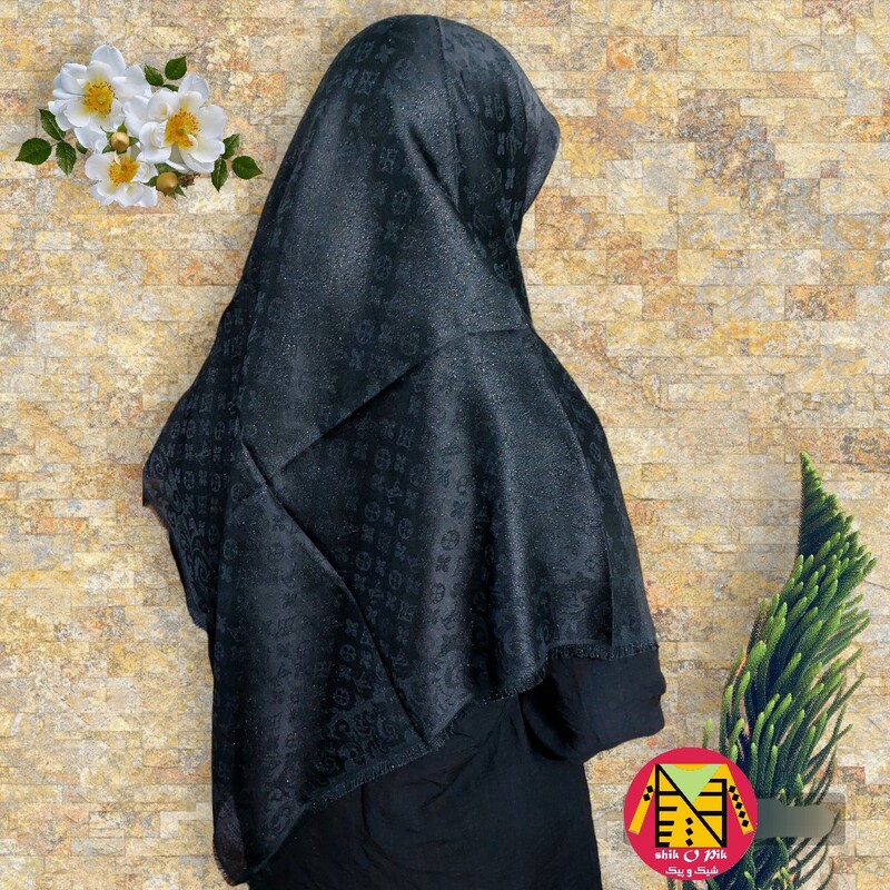 روسری نخی ژاکارد لمه دار قواره 120 در طرح های مختلف