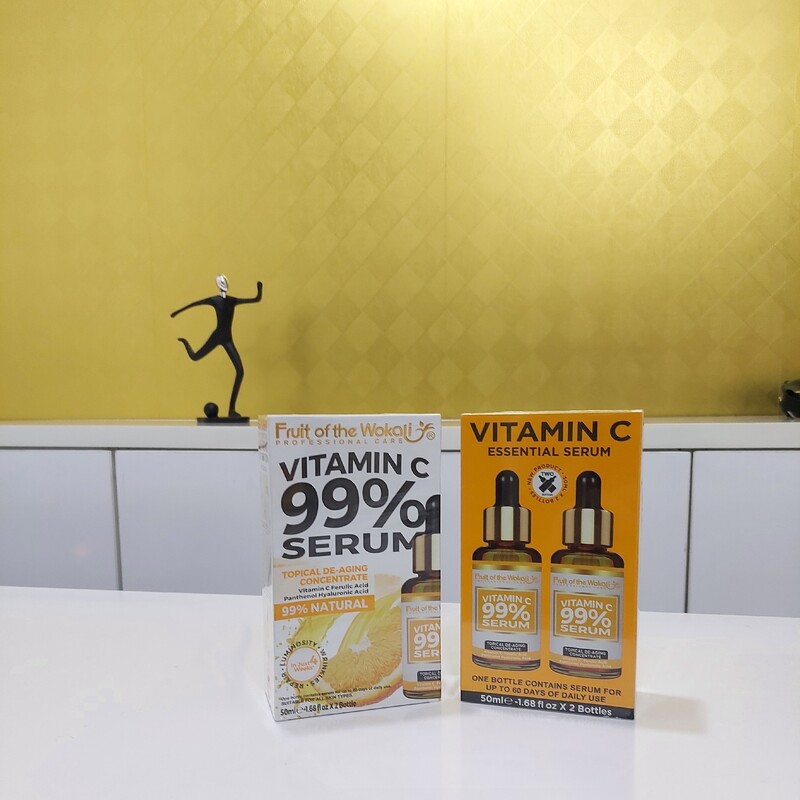 سرم ووکالی ویتامین سی 99 درصد دو قلو Wokali Vitamin C Fruit Of The Wokali Vitamin c facial serum100 دو عدد 50 جفت 100میل