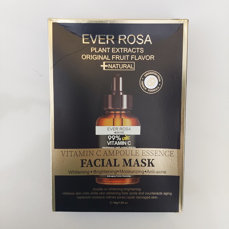 ماسک ورقه ای اسانس آمپول ویتامین C شرکت EVER ROSA با جذب فوق العاده و بدون حساسیت