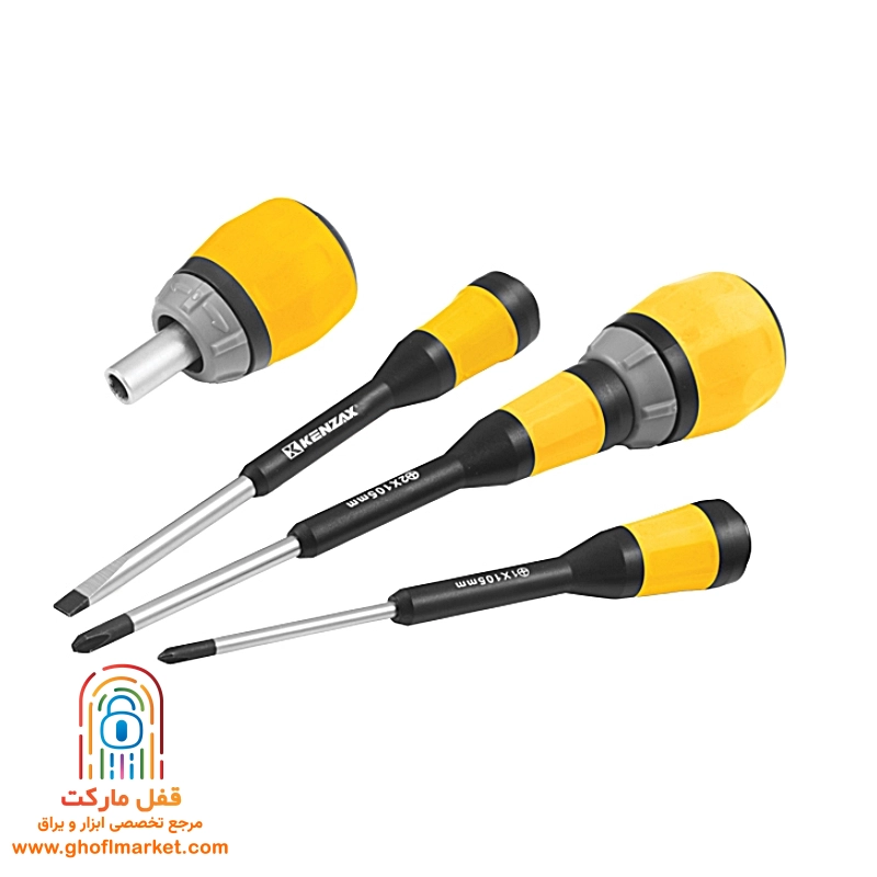 مجموعه 6 عددی پیچ گوشتی جغجغه ای تایوانی کنزاکس مدل KRS-106