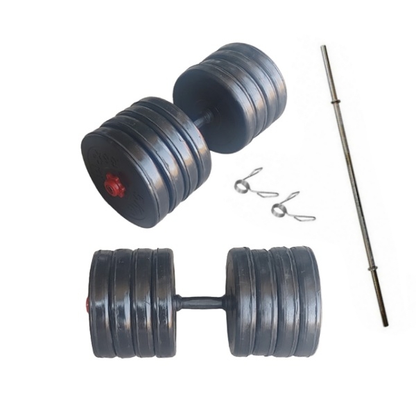 ست دمبل متغیر (بوش فلزی) و 80 کیلویی با میله هالتر SOLIDE STEEL