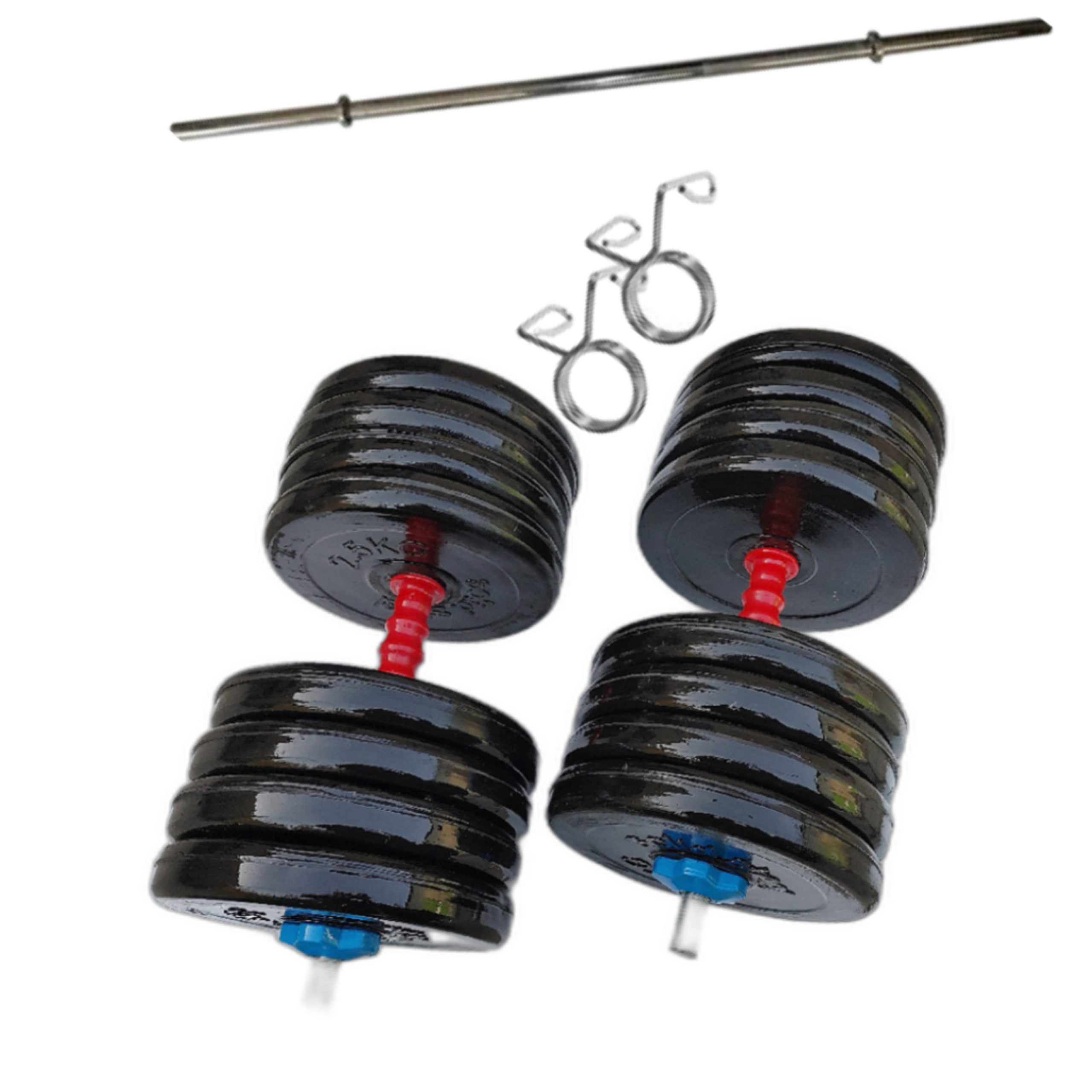 دمبل متغیر 40 کیلویی solide steel  با میله هالتر 1/5 متری