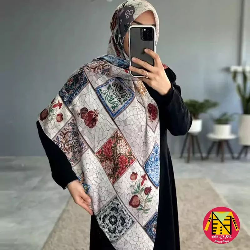 روسری سوپر کرپ نرم و لطیف قواره 140 درجه 1 - کد شماره 3
